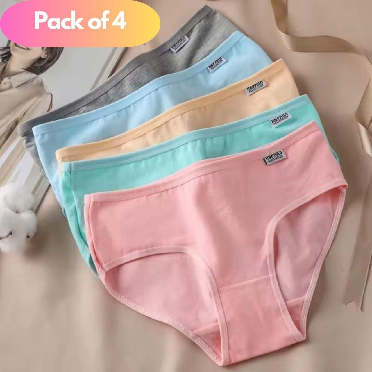 Women's Cotton Comfortable Underwear Pack of 4